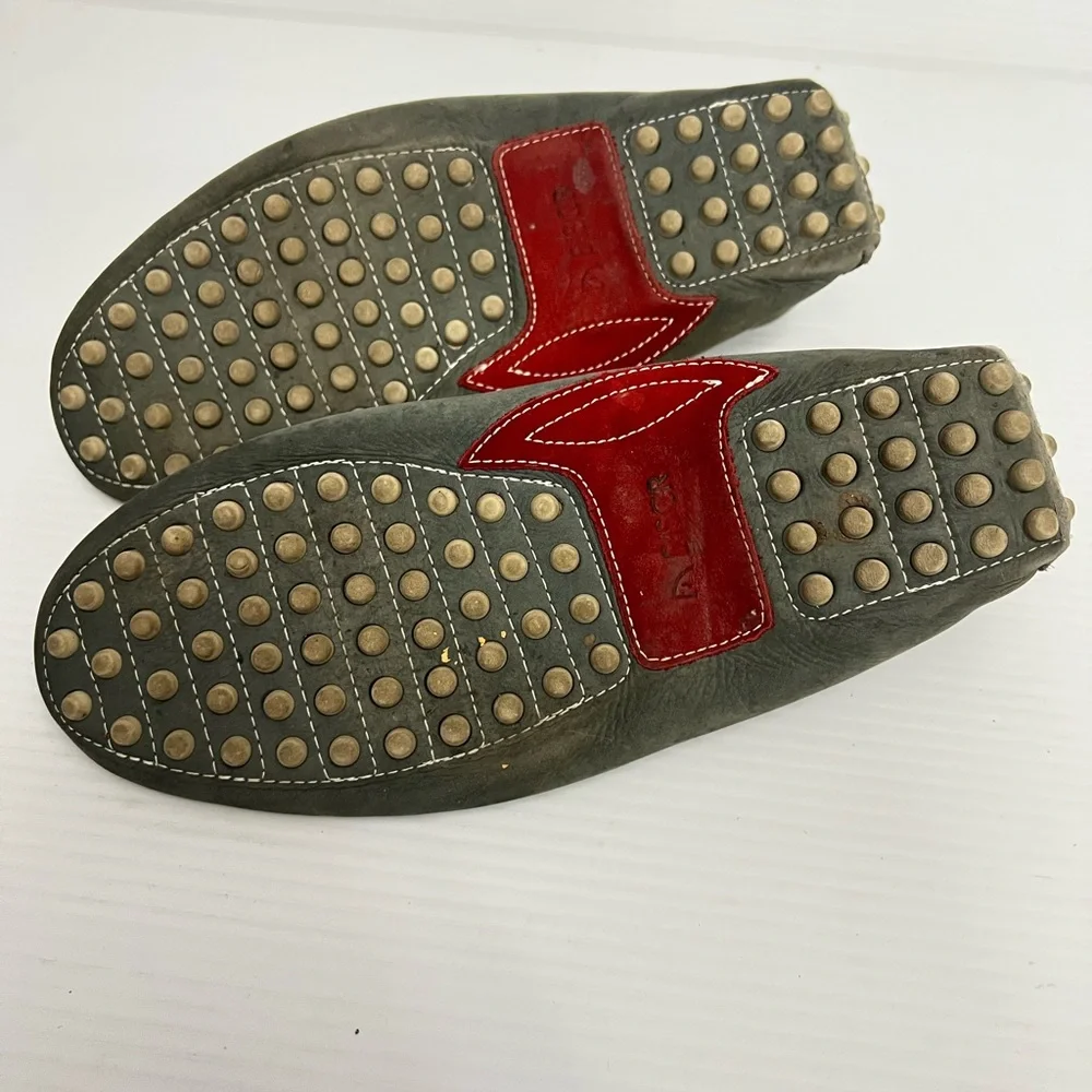 Fascar Mens gray Leather Slip On Comfort Shoes Size 42 EUR 9 USA